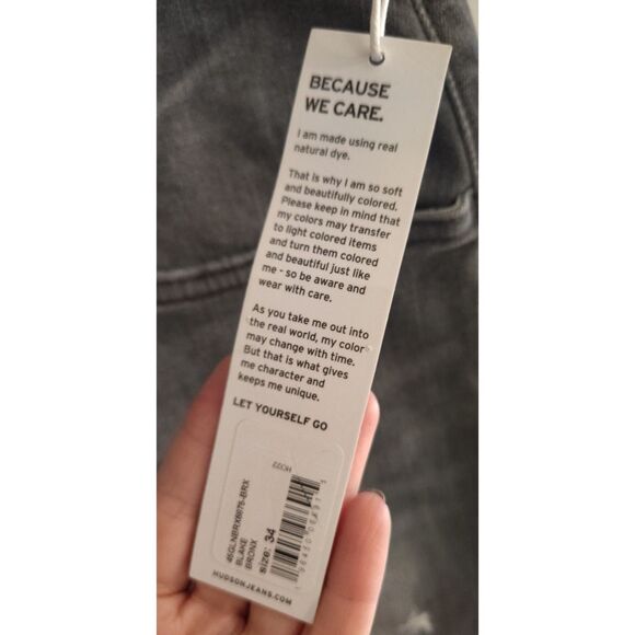 NWT HUDSON Blake BRX Stretch Slim Straight Jeans Size 34 Grey RN 107906 - Picture 10 of 10
